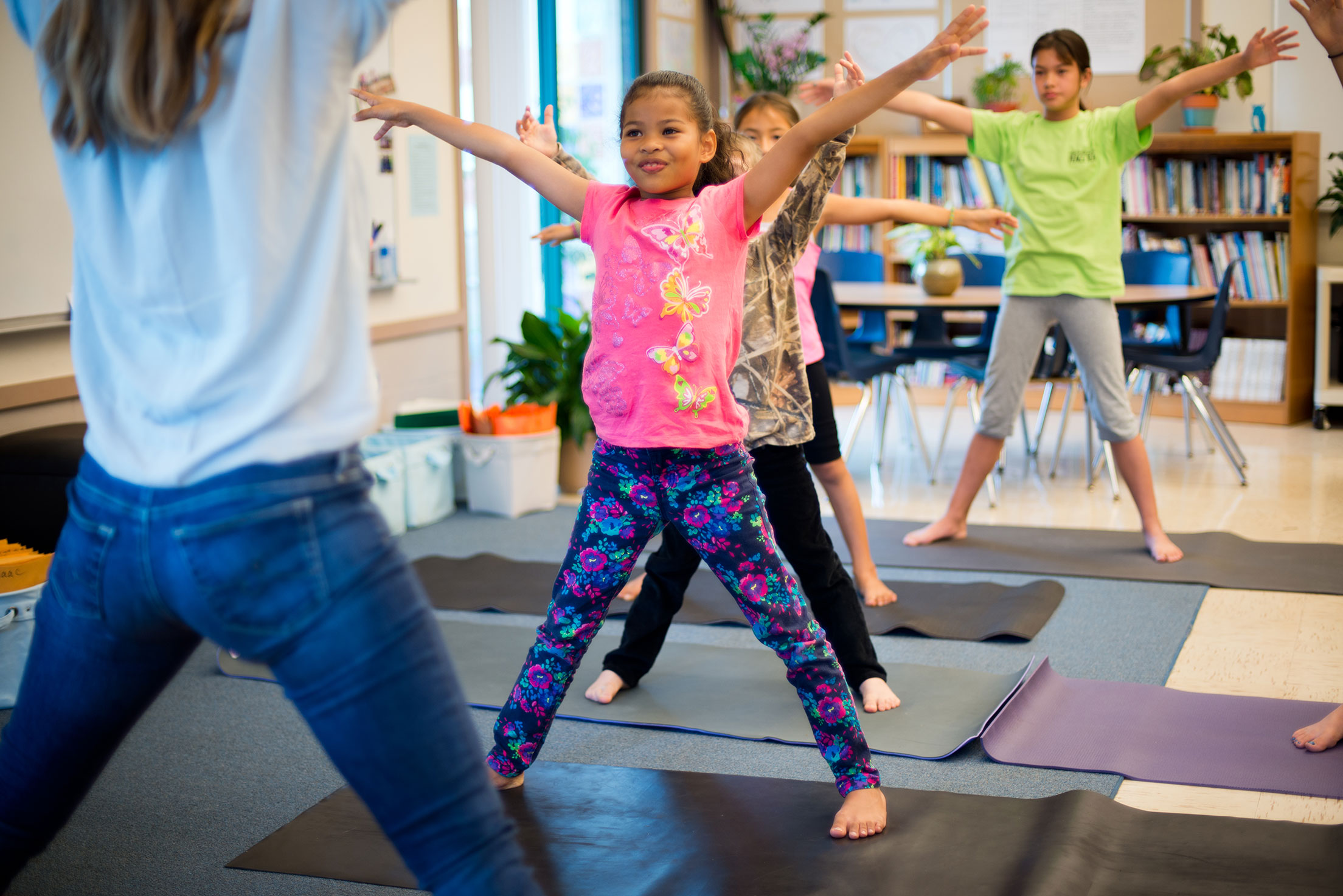 children doing yoga poses
